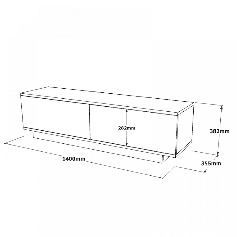 Έπιπλο τηλεόρασης Zoeva pakoworld λευκό 140x.35x38.2εκ
