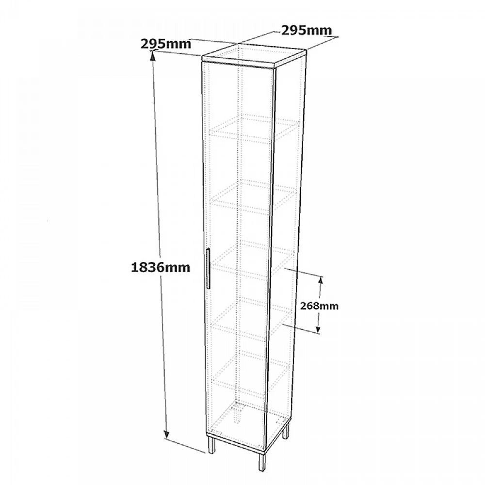 Ντουλάπι-στήλη Aurelius pakoworld ανθρακί-μόκα 29.5x29.5x183.6εκ Ντουλάπι-στήλη Aurelius pakoworld ανθρακί-μόκα 29.5x29.5x183.6εκ
