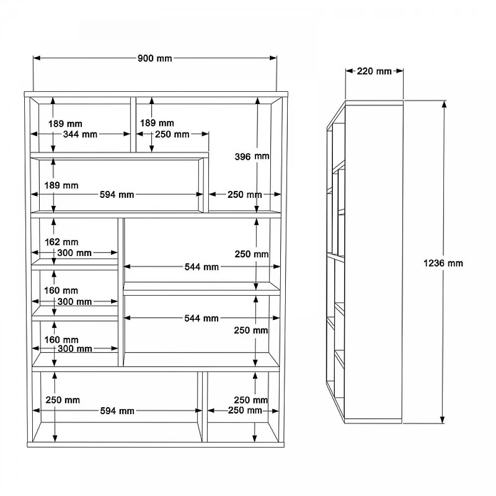 Βιβλιοθήκη Decora pakoworld σε φυσικό-λευκό απόχρωση 90x22x123.6εκ Βιβλιοθήκη Decora pakoworld σε φυσικό-λευκό απόχρωση 90x22x123.6εκ