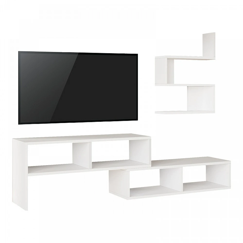 Σύνθετο σαλονιού Kakomo pakoworld σε λευκή απόχρωση 170x29.5x43εκ