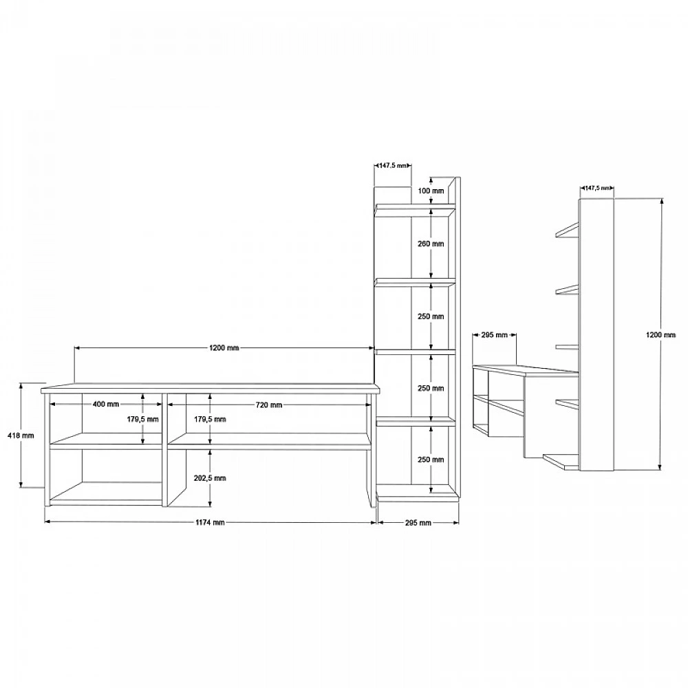 Σύνθετο σαλονιού Perla pakoworld σε λευκή απόχρωση 120x29.5x41,8εκ Σύνθετο σαλονιού Perla pakoworld σε λευκή απόχρωση 120x29.5x41,8εκ