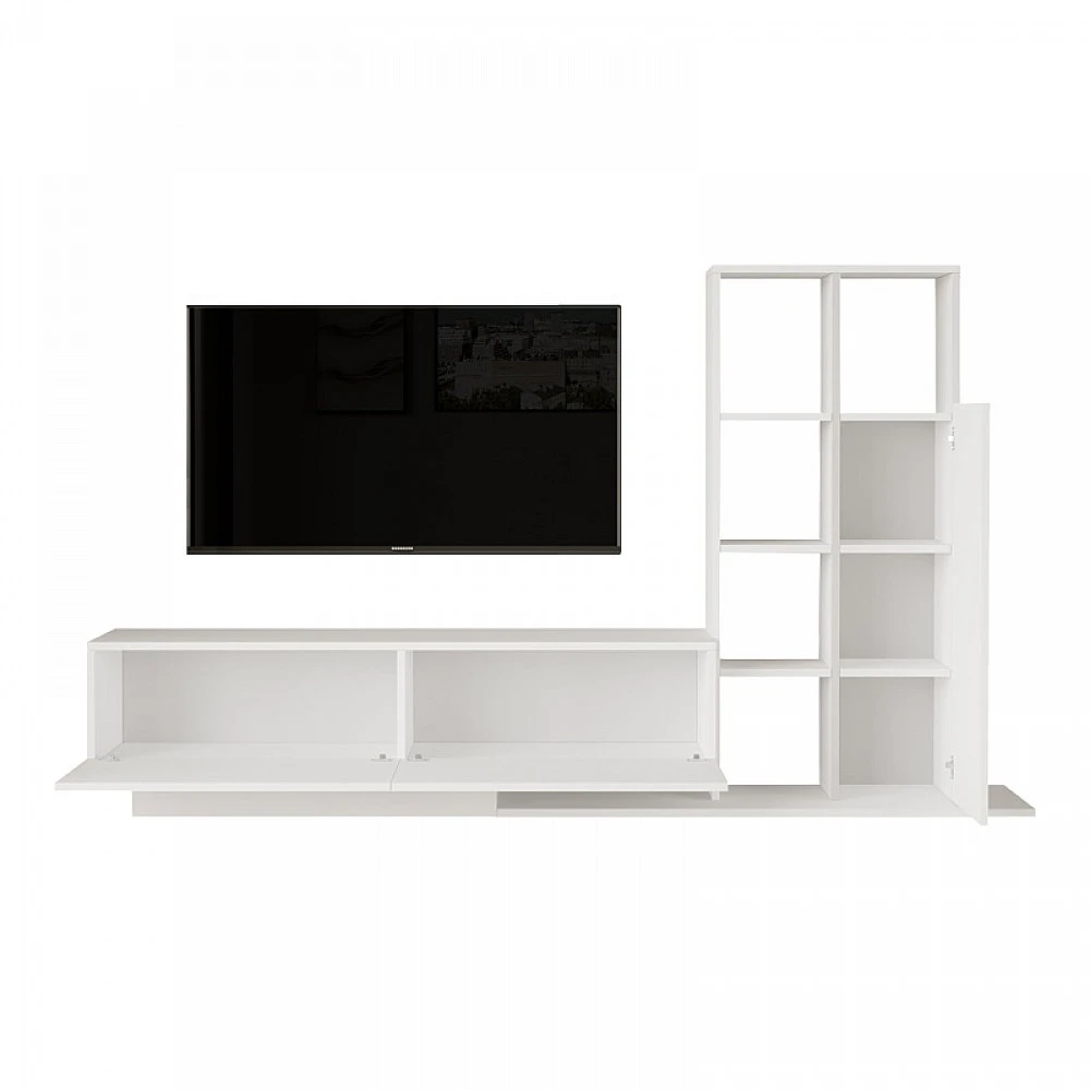 Σύνθετο σαλονιού Damon pakoworld σε λευκή απόχρωση 140x29.5x39.5εκ Σύνθετο σαλονιού Damon pakoworld σε λευκή απόχρωση 140x29.5x39.5εκ