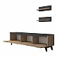 Σύνθετο σαλονιού Kasia pakoworld oak-ανθρακί 180x35x48,5εκ Σύνθετο σαλονιού Kasia pakoworld oak-ανθρακί 180x35x48,5εκ