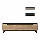 Σύνθετο σαλονιού Kasia pakoworld oak-ανθρακί 180x35x48,5εκ Σύνθετο σαλονιού Kasia pakoworld oak-ανθρακί 180x35x48,5εκ