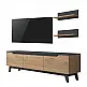 Σύνθετο σαλονιού Kasia pakoworld oak-ανθρακί 180x35x48,5εκ Σύνθετο σαλονιού Kasia pakoworld oak-ανθρακί 180x35x48,5εκ