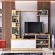 Σύνθετο σαλονιού Aiden pakoworld sonoma-λευκό 150x38.5x160εκ Σύνθετο σαλονιού Aiden pakoworld sonoma-λευκό 150x38.5x160εκ