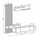 Σύνθετο σαλονιού Litende pakoworld sonoma-λευκό 249.5x42x199.5εκ Σύνθετο σαλονιού Litende pakoworld sonoma-λευκό 249.5x42x199.5εκ