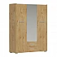 Ντουλάπα Rutenia pakoworld μελαμίνη σε oak απόχρωση 155.7x54x203εκ