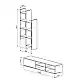 Σύνθετο σαλονιού Sarona pakoworld oak 150x35x160εκ