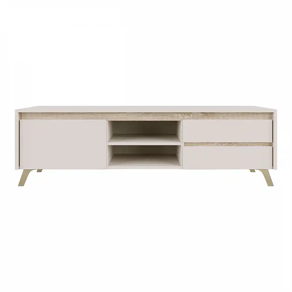 Έπιπλο τηλεόρασης Belka pakoworld κρεμ με oak 155x45x53,6εκ