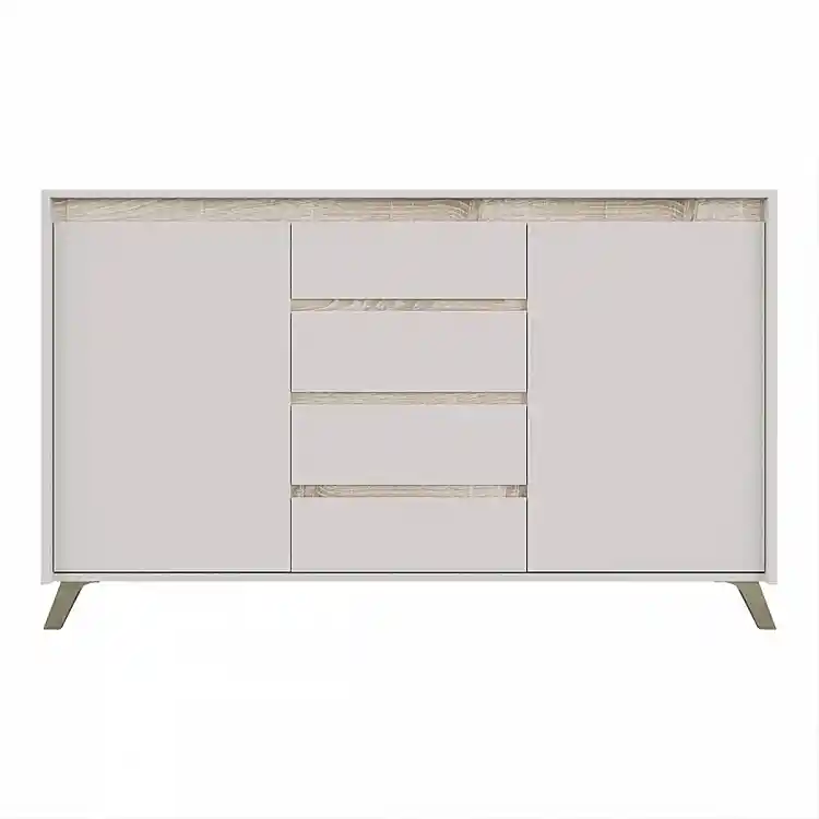 Μπουφές Belka pakoworld κρεμ με oak 155x45x93,7εκ