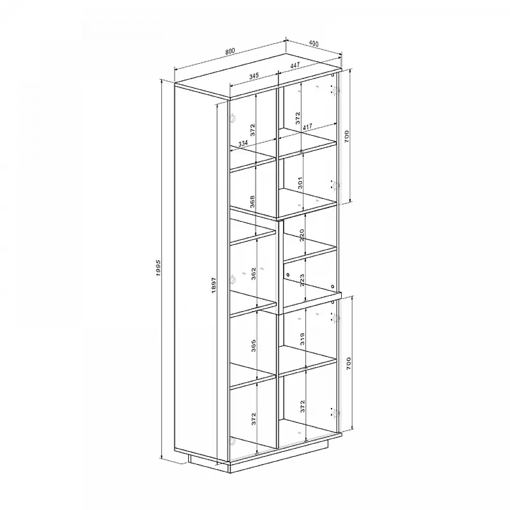 Σύνθετο σαλονιού Norda pakoworld κρεμ με oak 187x40x58,4εκ