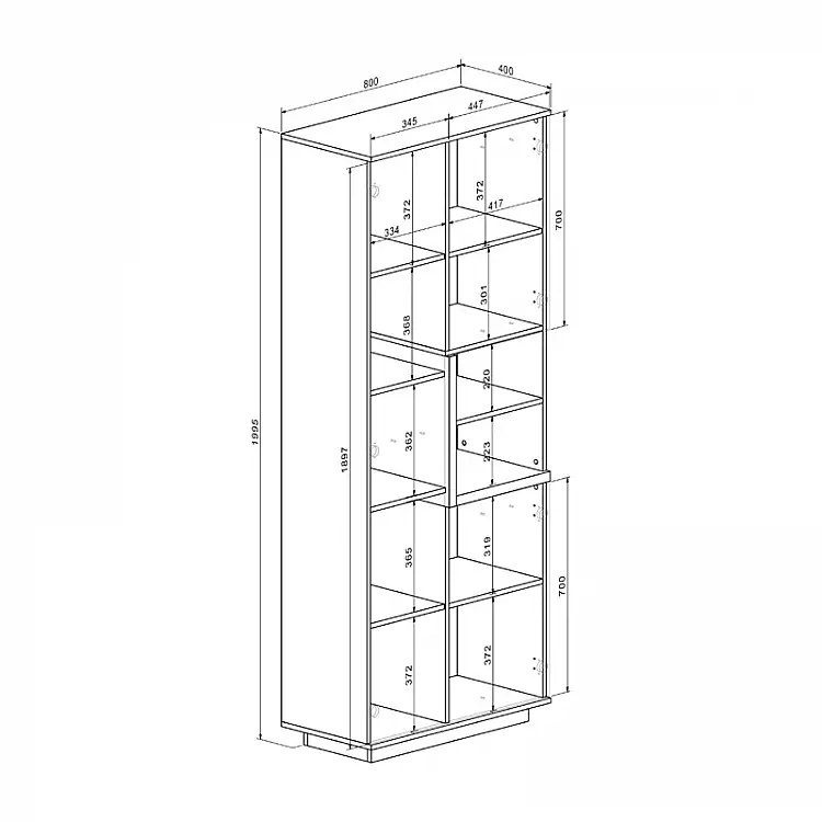 Σύνθετο σαλονιού Norda pakoworld κρεμ με oak 187x40x58,4εκ