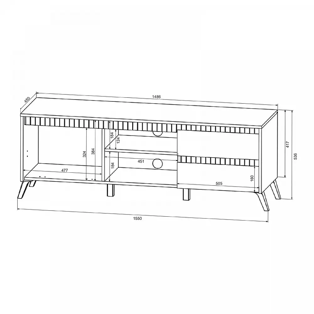 Σύνθετο σαλονιού Belka pakoworld κρεμ με oak 210,6x45x152,6εκ