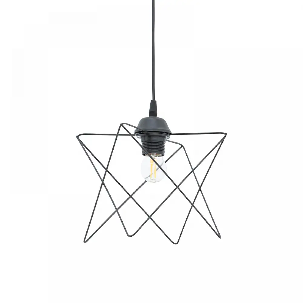 Φωτιστικό οροφής Langit pakoworld Ε27 μέταλλο μάυρο 18x18x65εκ