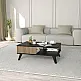 Τραπέζι σαλονιού Flipter pakoworld μελαμίνης oak-μαύρο 83x54x34εκ Τραπέζι σαλονιού Flipter pakoworld μελαμίνης oak-μαύρο 83x54x34εκ