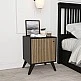 Κομοδίνο Flipter pakoworld μελαμίνης oak-μαύρο 40x40x55εκ Κομοδίνο Flipter pakoworld μελαμίνης oak-μαύρο 40x40x55εκ