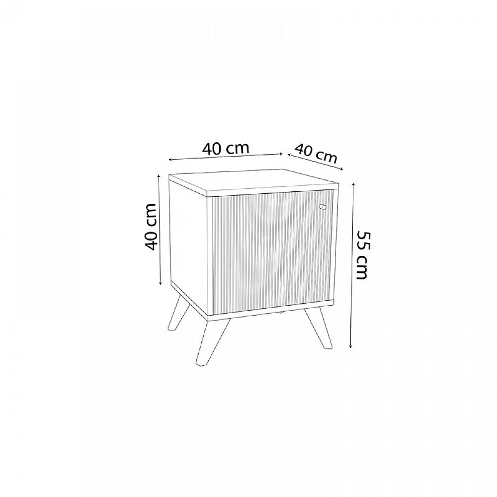 Κομοδίνο Flipter pakoworld μελαμίνης oak-μαύρο 40x40x55εκ Κομοδίνο Flipter pakoworld μελαμίνης oak-μαύρο 40x40x55εκ