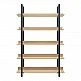 Βιβλιοθήκη Almond pakoworld σε oak-μαύρη απόχρωση 120x29x185εκ Βιβλιοθήκη Almond pakoworld σε oak-μαύρη απόχρωση 120x29x185εκ
