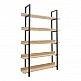 Βιβλιοθήκη Almond pakoworld σε oak-μαύρη απόχρωση 120x29x185εκ Βιβλιοθήκη Almond pakoworld σε oak-μαύρη απόχρωση 120x29x185εκ