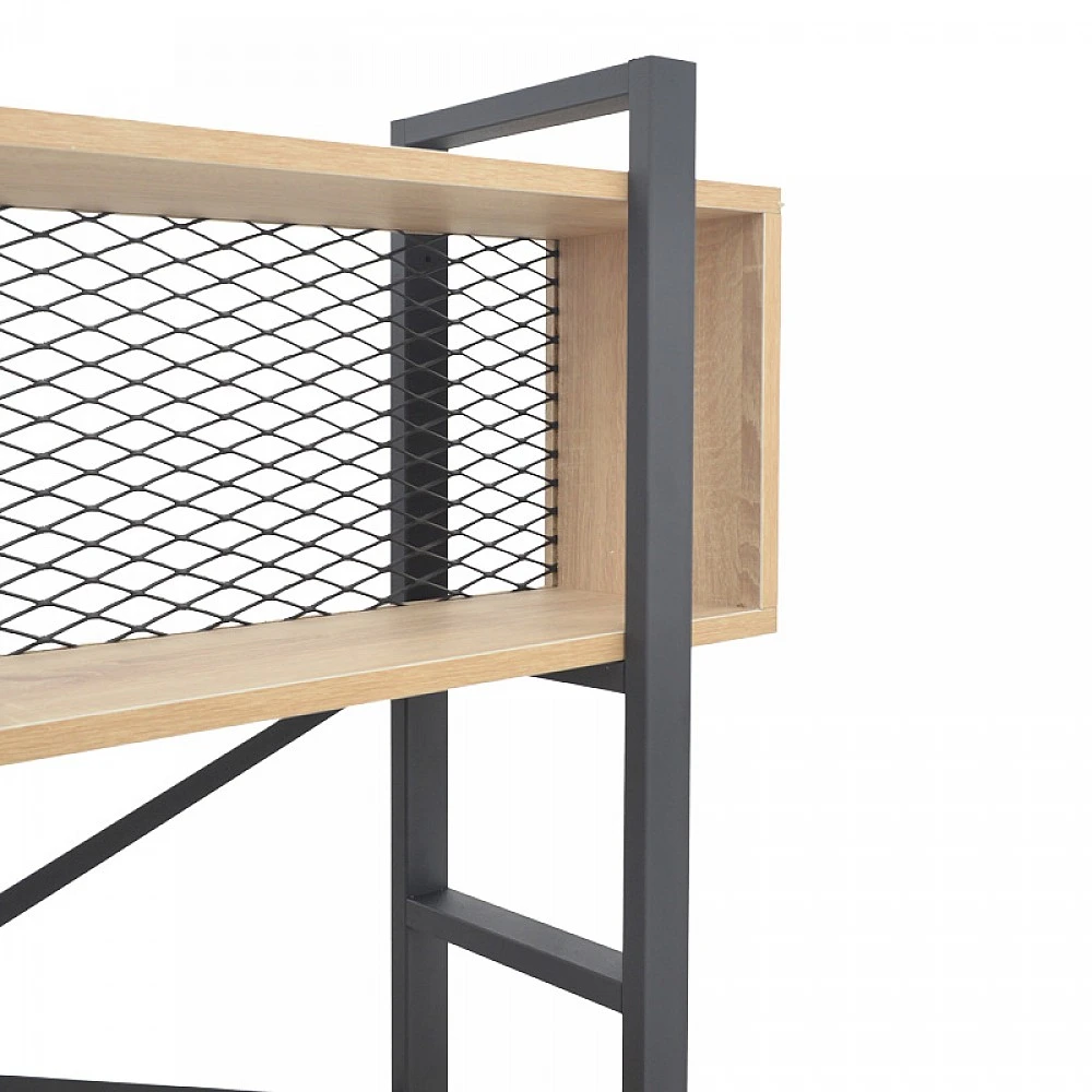 Βιβλιοθήκη Fifer pakoworld σε oak-μαύρη απόχρωση 120x28x185εκ Βιβλιοθήκη Fifer pakoworld σε oak-μαύρη απόχρωση 120x28x185εκ