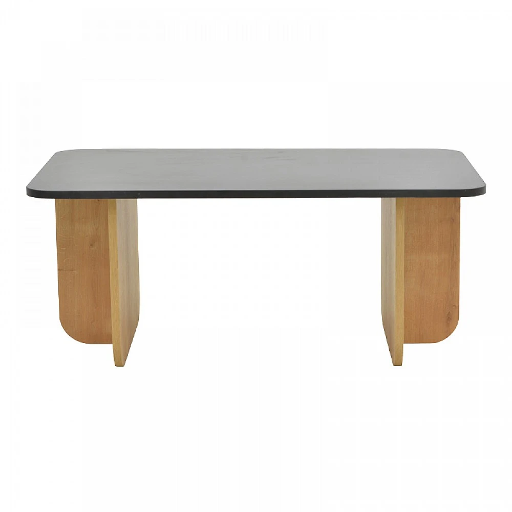 Τραπέζι Beca pakoworld σε oak-μαύρο απόχρωση 100x60x42εκ