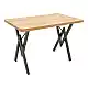 Τραπέζι Vertex pakoworld oak με μαύρα μεταλλικά πόδια 110x70x72εκ