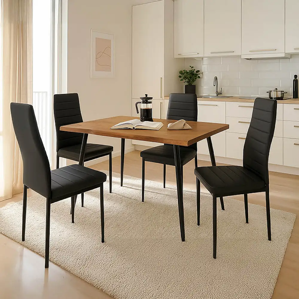 Τραπεζαρία Neve-Parker pakoworld σετ 5τμχ 120x80x75εκ
