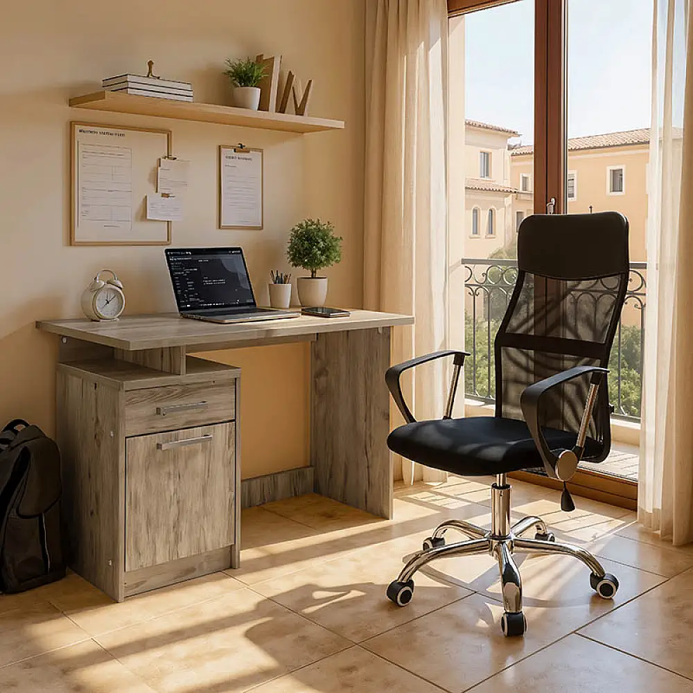 Φοιτητικό πακέτο επίπλων γραφείου Study 3 pakoworld σετ 2 τμχ