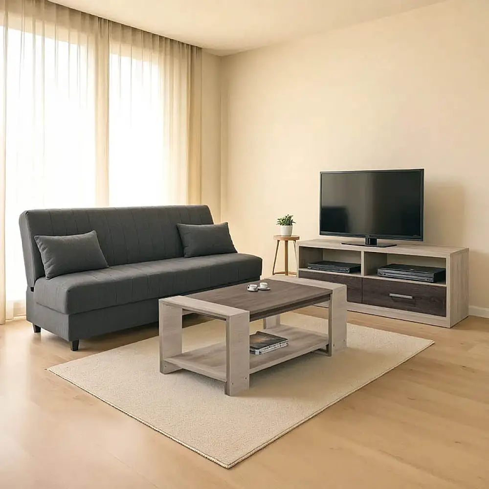 Φοιτητικό πακέτο επίπλων σαλονιού New Living pakoworld σετ 3 τμχ