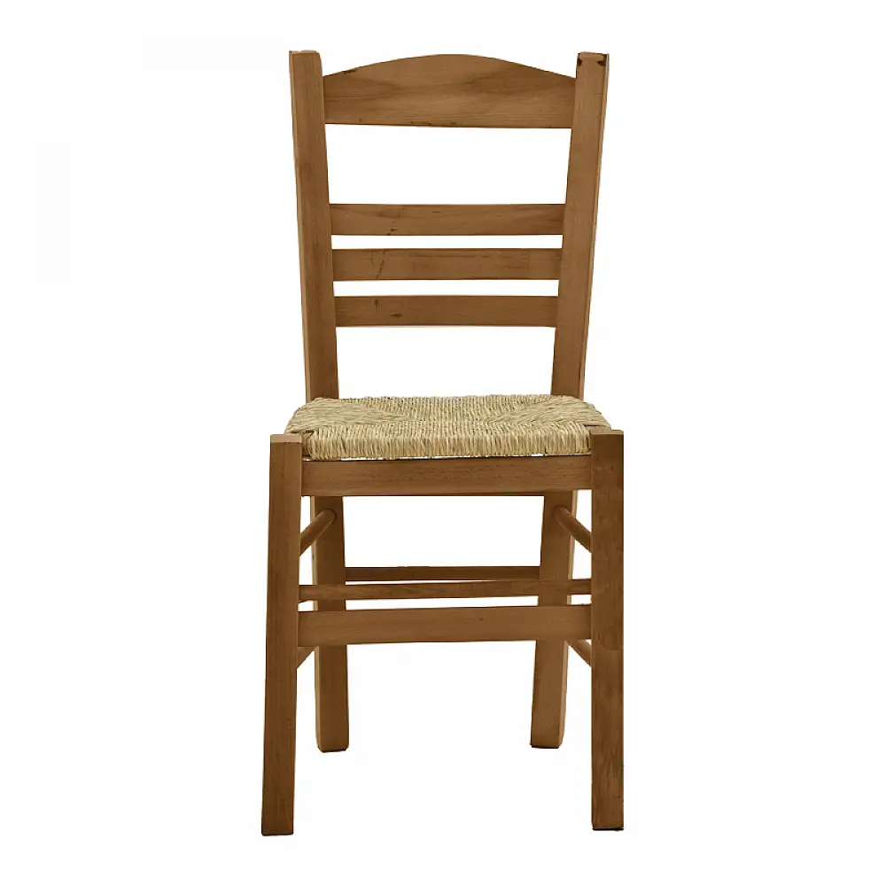 Καρέκλα καφενείου με ψάθα Ronson-Charchie pakoworld καρυδί ξύλο 42x40x89εκ