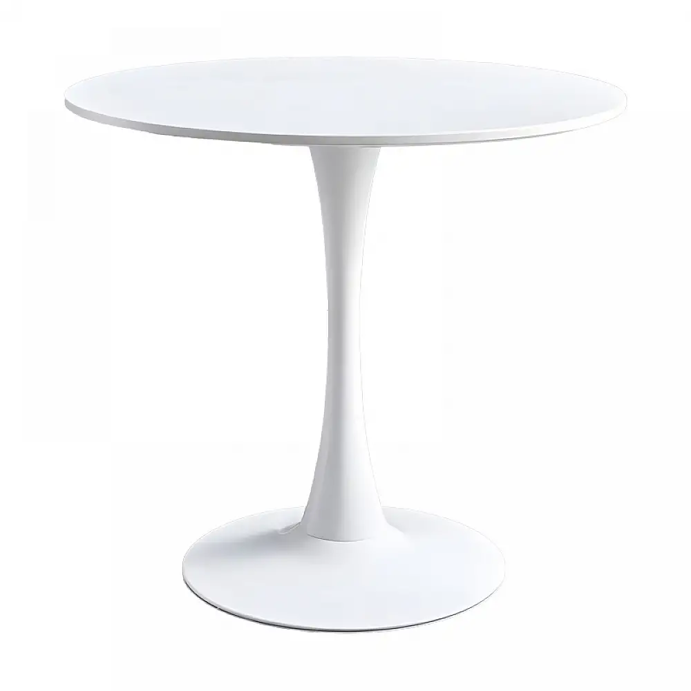 Τραπεζαρία Elijah-Gaston pakoworld σετ 3τεμ pp-pu σε taupe-λευκή απόχρωση με φυσικό πόδι Φ60x74εκ