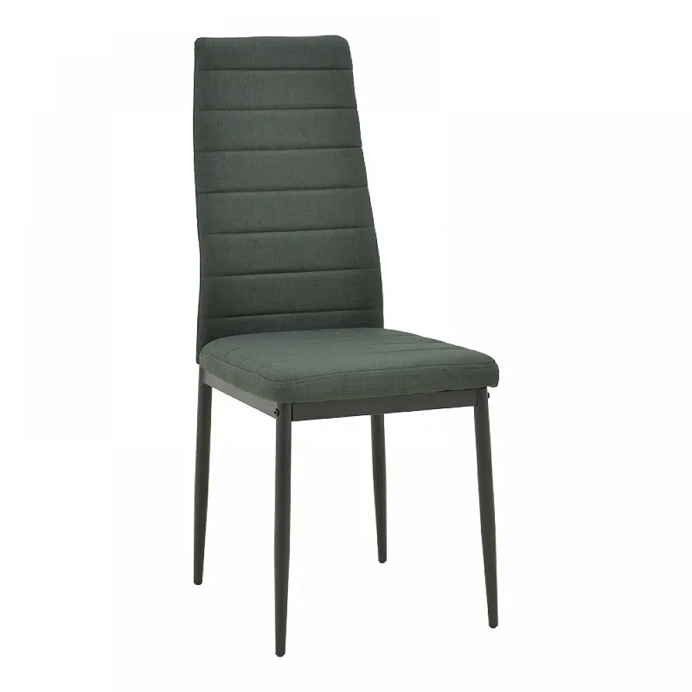 Τραπεζαρία Balou-Parker pakoworld σετ 5τεμ μαύρο-ύφασμα ανθρακί Φ100x73εκ