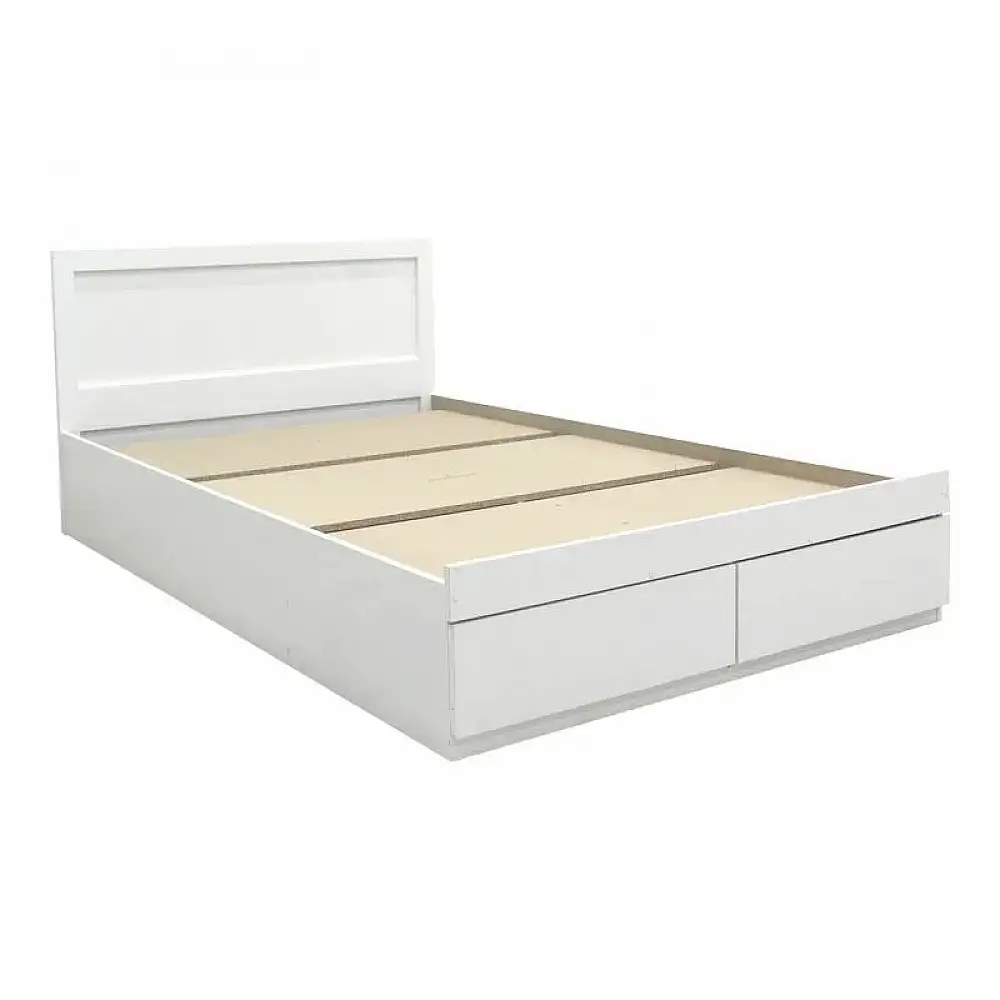 Κρεβάτι με στρώμα και συρτάρι Olympus-Dreamer pakoworld λευκό 160x200εκ