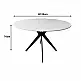 Τραπεζαρία με Καρέκλες Renish Λευκή και Τραπέζι Orbital Μαύρο Φ120x76εκ Σετ 5τεμ