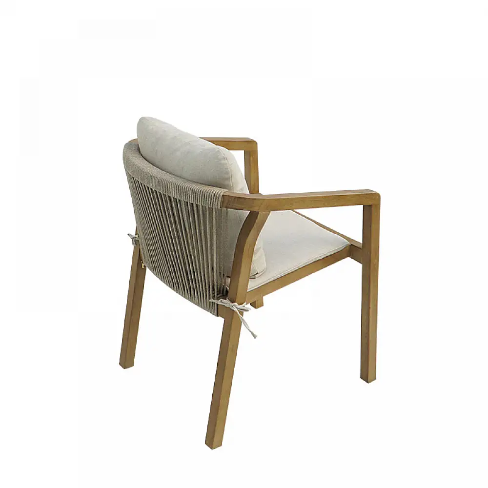 Τραπεζαρία Malibu pakoworld μασίφ ξύλο ακακίας 160x90x75εκ Σετ 5τεμ