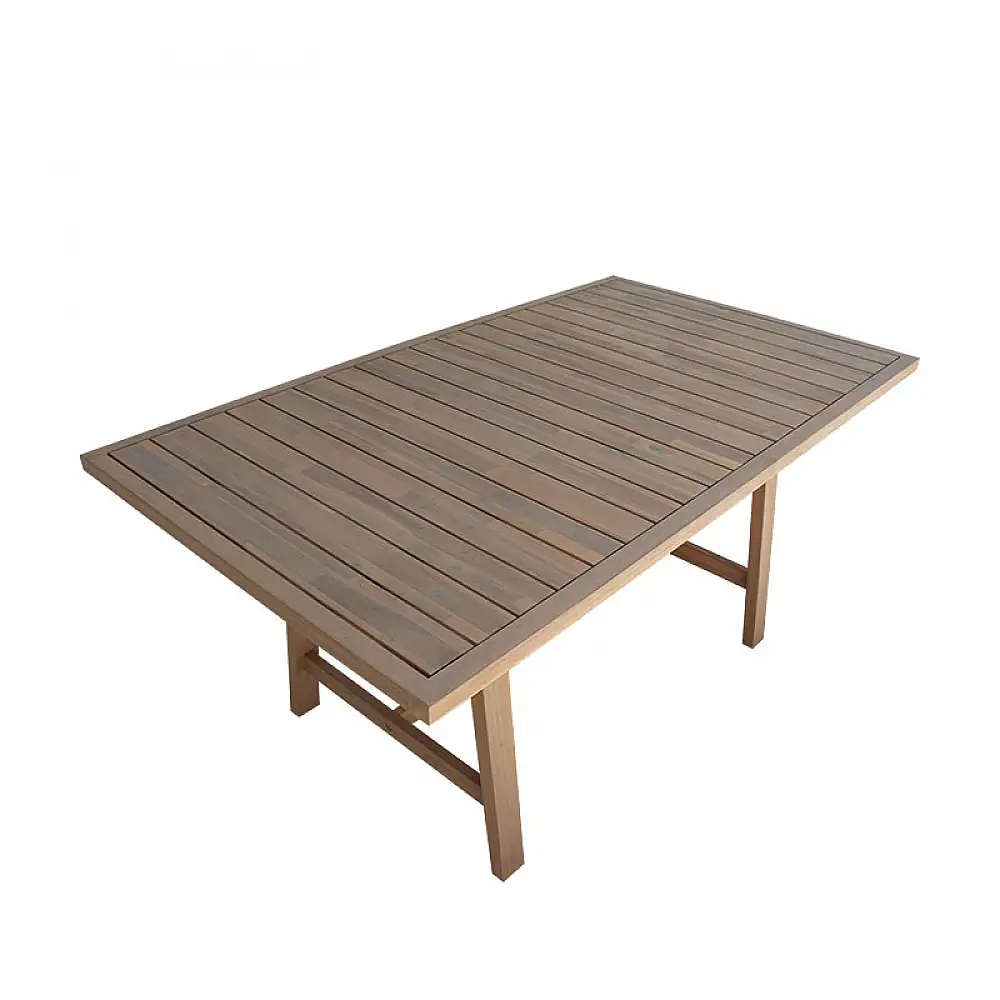 Τραπεζαρία Malibu pakoworld μασίφ ξύλο ακακίας 160x90x75εκ Σετ 5τεμ