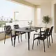 Τραπεζαρία Heven Vista pakoworld σετ 5τεμ μαύρο αλουμίνιο 150x80x72εκ