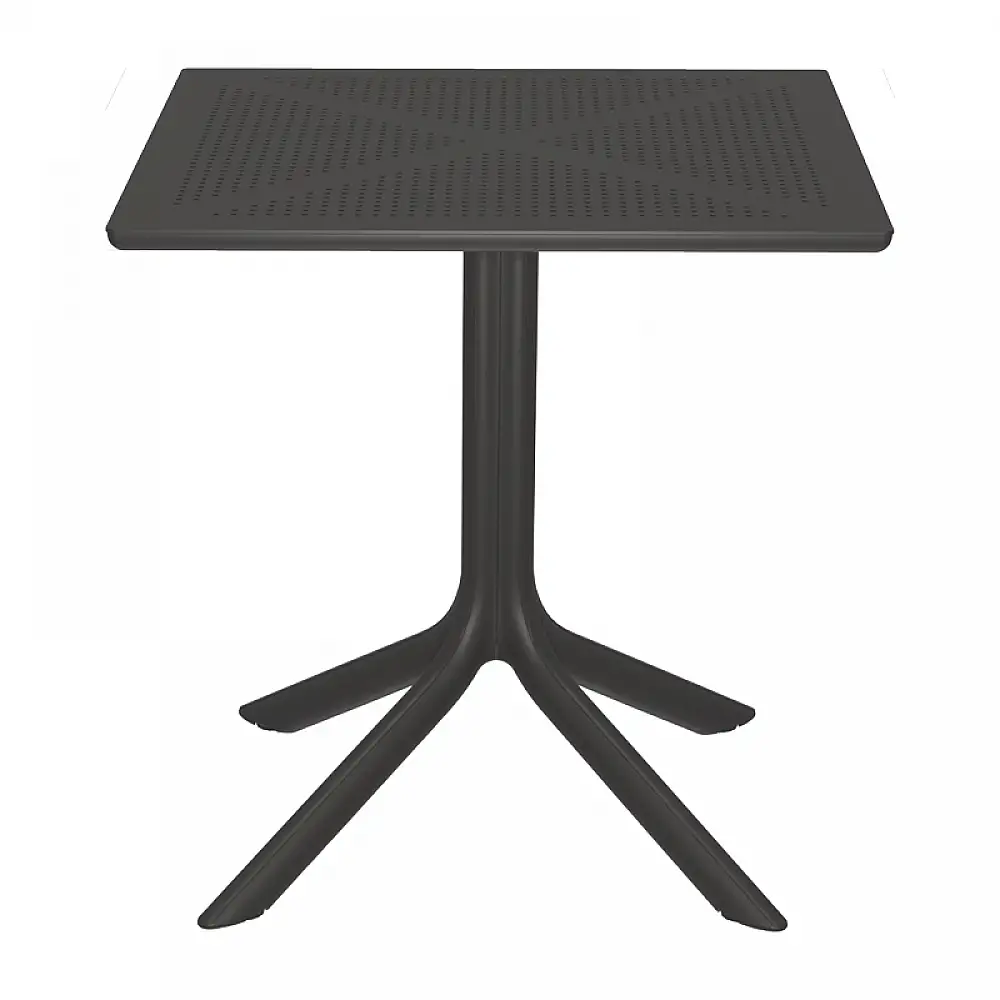 Τραπεζαρία Groovy Zoi pakoworld σετ 3τεμ ανθρακί PP 60x60x76εκ