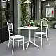 Τραπεζαρία Groovy Tifany I pakoworld σετ 3τεμ λευκό PP 60x60x76εκ