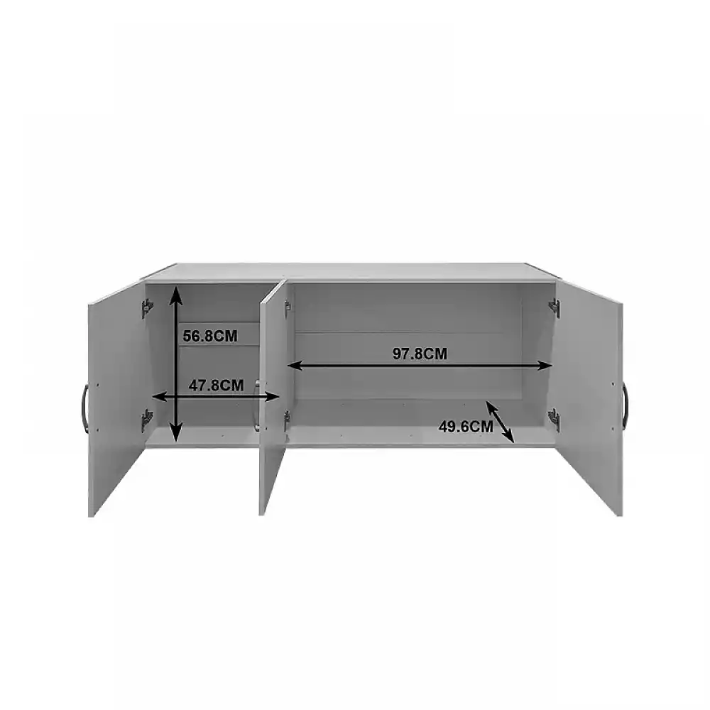 Ντουλάπα τρίφυλλη με πατάρι Alvia pakoworld λευκό 150x51x240εκ