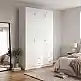 Ντουλάπα τρίφυλλη με πατάρι Alvia pakoworld λευκό 150x51x240εκ