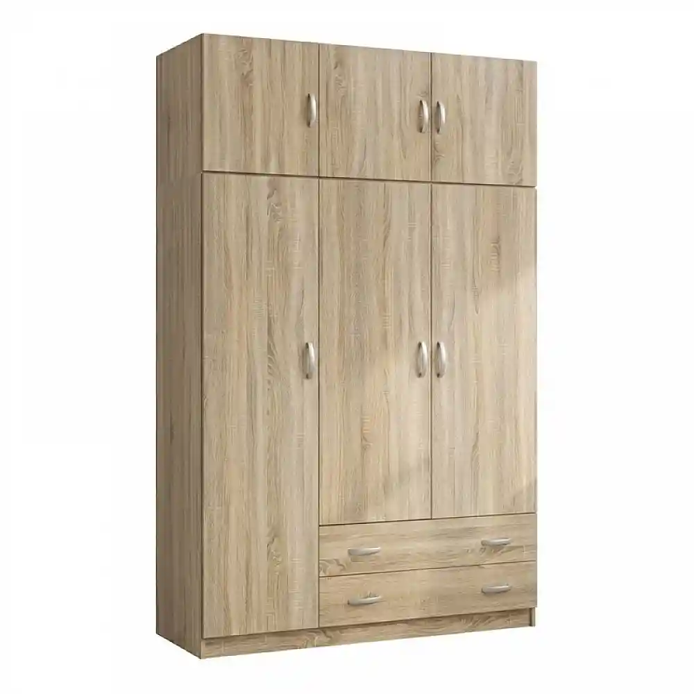 Ντουλάπα τρίφυλλη με πατάρι Alvia pakoworld sonoma 150x51x240εκ