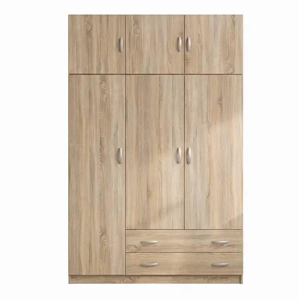 Ντουλάπα τρίφυλλη με πατάρι Alvia pakoworld sonoma 150x51x240εκ