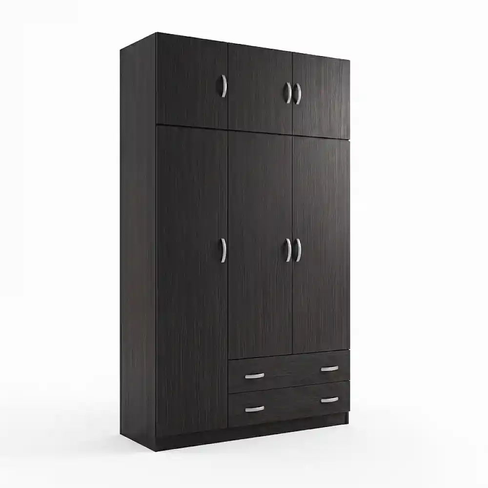 Ντουλάπα τρίφυλλη με πατάρι Alvia pakoworld wenge 150x51x240εκ