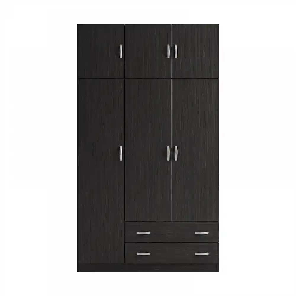 Ντουλάπα τρίφυλλη με πατάρι Alvia pakoworld wenge 150x51x240εκ