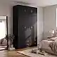 Ντουλάπα τρίφυλλη με πατάρι Alvia pakoworld wenge 150x51x240εκ