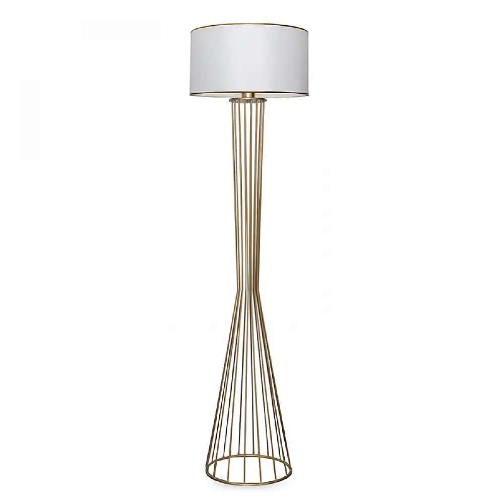 Φωτιστικό δαπέδου Firdo pakoworld Ε27 χρυσό-λευκό Φ38x155εκ