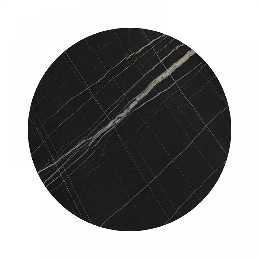 Επιφάνεια τραπεζιού Relian pakoworld HPL μαύρο όψη μαρμάρου Φ60εκ πάχους 12mm