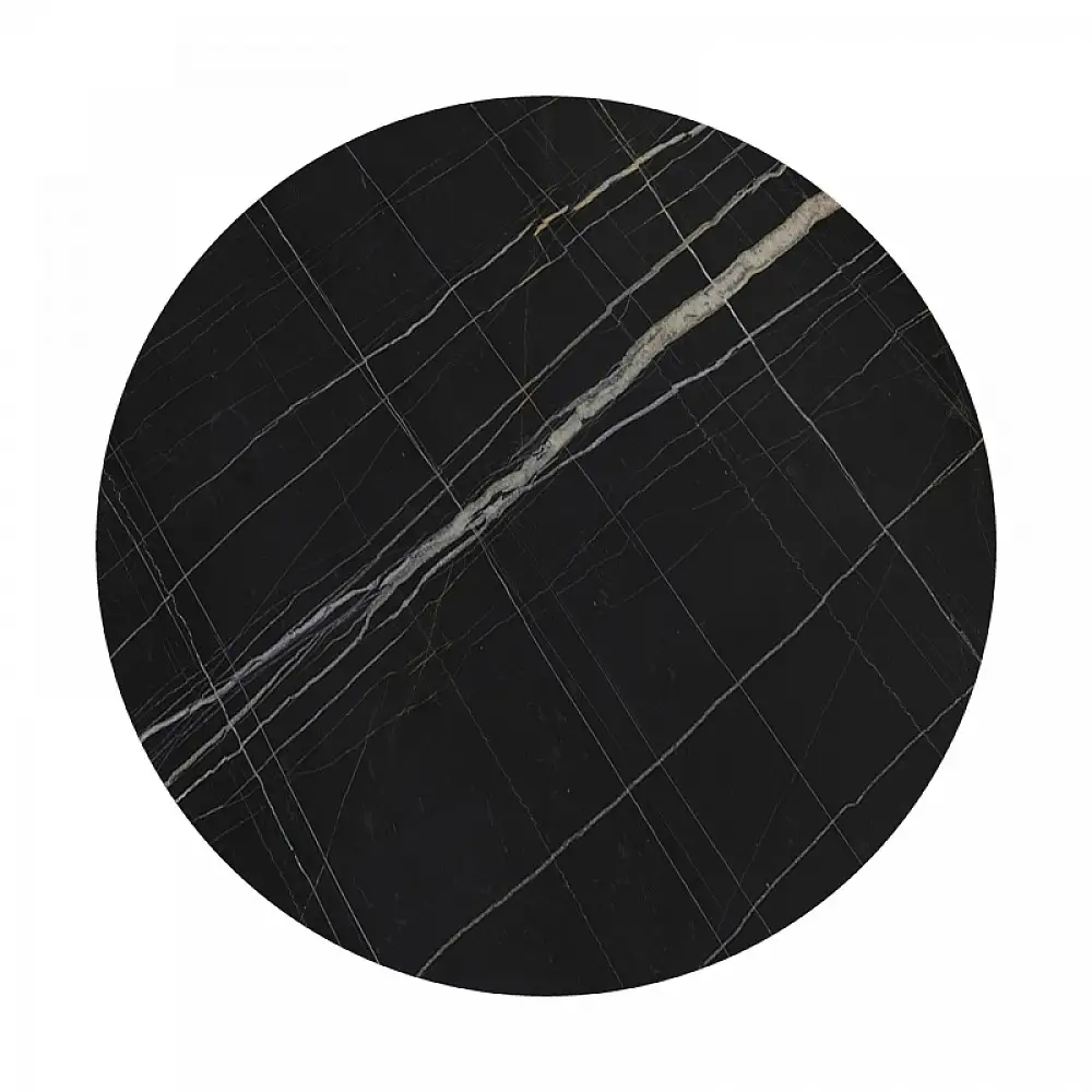 Επιφάνεια τραπεζιού Relian pakoworld HPL μαύρο όψη μαρμάρου Φ69εκ πάχους 12mm